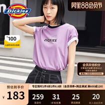 DickiesLOGO letter printing short-sleeved T-shirt womens summer new product violet T-shirt 8822
