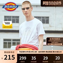 Dickies geometric printing short-sleeved T-shirt mens summer new cotton comfortable round neck top casual white 8758