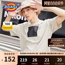 Dickies printed short-sleeved T-shirt mens summer new loose top beige 8768