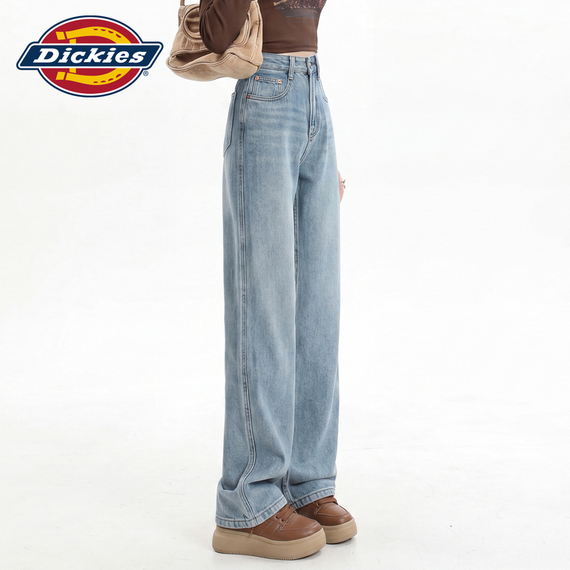 Dickies American-Style Narrow Wide-Leg Jeans for Women, New Summer Loose High-Waisted Slimming Straight Pants Y Dickies American-Style Narrow Wide-Leg Jeans for Women, New Summer Loose High-Waisted Slimming Straight Pants Y