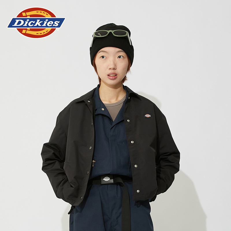 Dickies Small Logo Casual Lapel Women's Coach Jacket with Mesh Lining Spring and Autumn Coat for Women J
