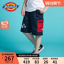 Dickies childrens clothing for men and women in childrens stitching shorts letter printing childrens casual pants summer 9043