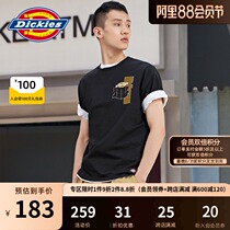 Dickies3D printed short-sleeved t-shirt mens summer new casual short t round neck cotton top tide black 8752