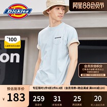 Dickies3D printed short-sleeved t-shirt mens summer new casual short t round neck cotton top tide sky blue 8752