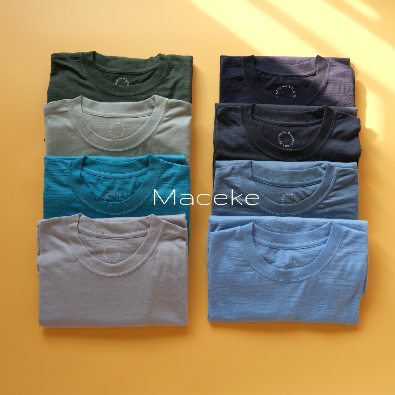 Shanghai In-Stock 26 Styles Mountain and Road 100% Light Merino Pocket Pure Wool Pocket T-Shirt