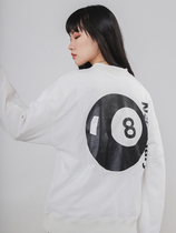 Ideal national tide two-color eight billiards print fashion sweater womens age-reducing loose pullover long sleeve top NECY