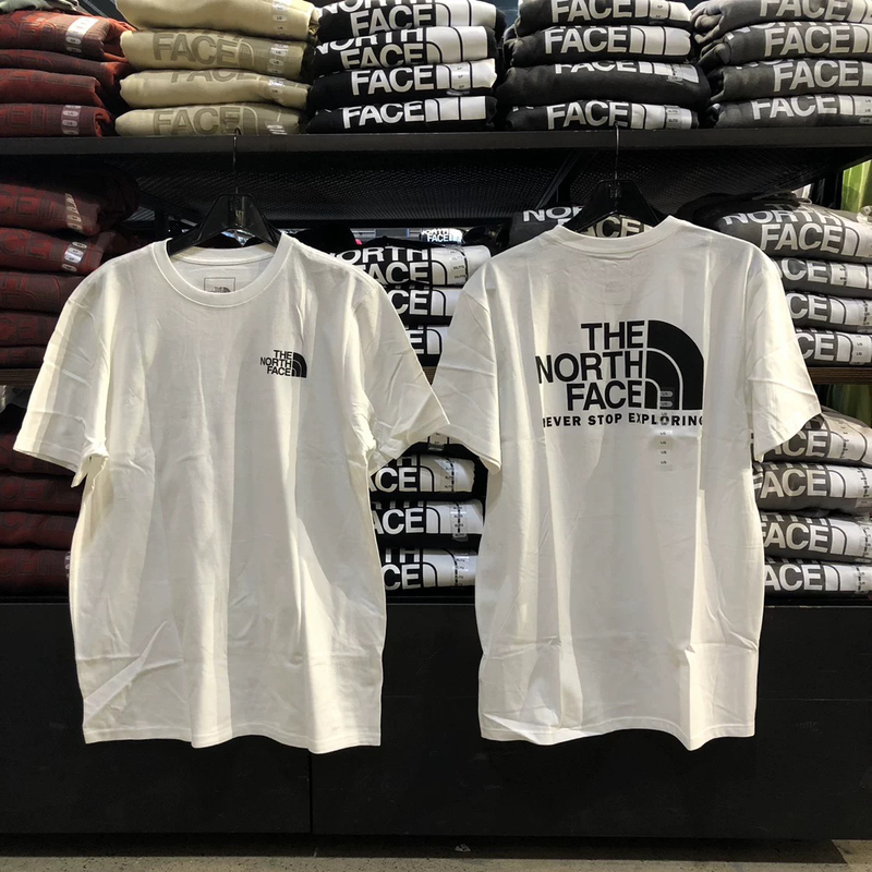 The North Face Summer Men's Casual Pure Cotton Breathable Printed Logo Short-Sleeved Round Neck T-Shirt