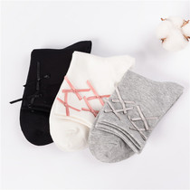 Thick-Style Socks Womens Midbarrel Socks Academy Wind Pure Cotton Women Socks All Season Student Socks Thick And Cute Sports Women Socks
