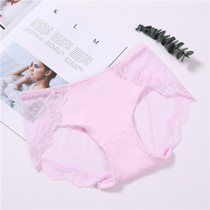 Bán buôn mùa hè Nhật Bản cotton ren gợi cảm trong suốt của phụ nữ đồ lót thấp eo lưới tóm tắt quần màu rắn đồ lot