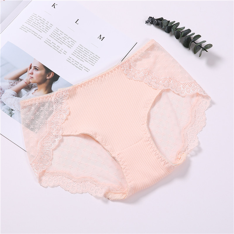 Bán buôn mùa hè Nhật Bản cotton ren gợi cảm trong suốt của phụ nữ đồ lót thấp eo lưới tóm tắt quần màu rắn đồ lot