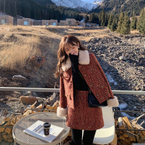 Yang Xiaolu Paris Left Bank Xiaoxiang Famous Lady Wind Clip Dress Winter Lamb Tweed Two-piece Set