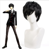 Feminine Record 5 Persona5 protagonists come to live Xiao black anti-warped short hair COS wig fake hair
