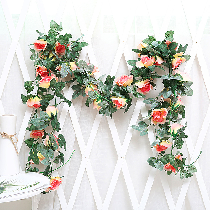 Simulated rose vine plastic flower 16 rose silk plastic cloth wedding celebration decoration of vine decoration