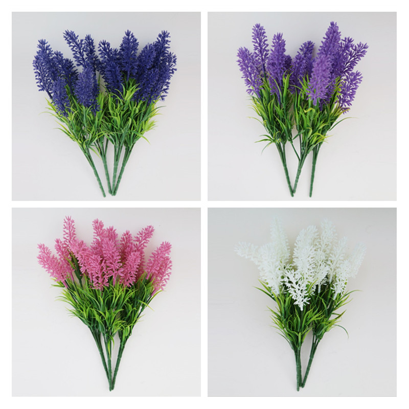 Lavender simulation flower fake flower plastic simulation flower living room decoration table furnishing engineering flower groove flower bed decoration