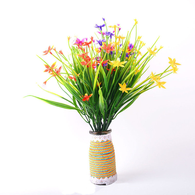 Single-branch fake flower simulation bouquet of bouquet of flowers and bouquee floral drawing room decorations with flowers dried flowers and small pieces of silk flowers