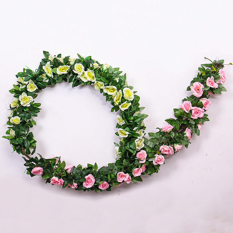 Mô phỏng hoa hồng treo tường hoa giả mây điều hòa không khí ống trang trí trong nhà trần nhựa hoa nho - Hoa nhân tạo / Cây / Trái cây hoa lan giả hạc
