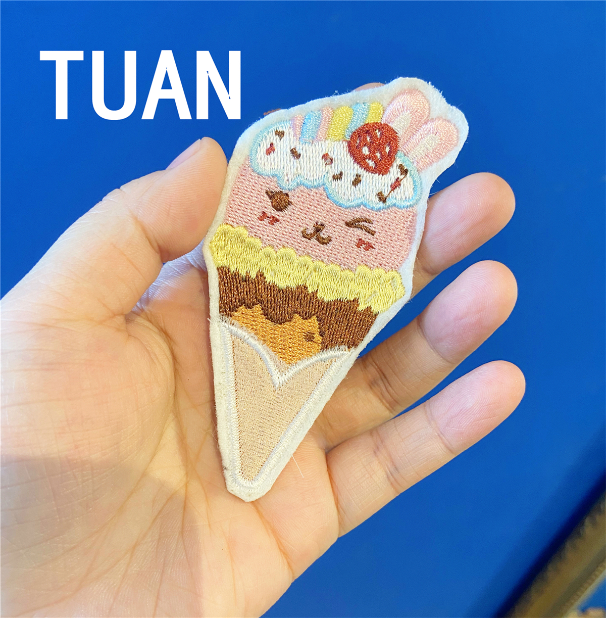 Strawberry Rabbit Cone【 TUAN 】 Lolita Brooch Hairpin Strawberry rabbit spun sugar Sweet cone And lemon  vanilla
