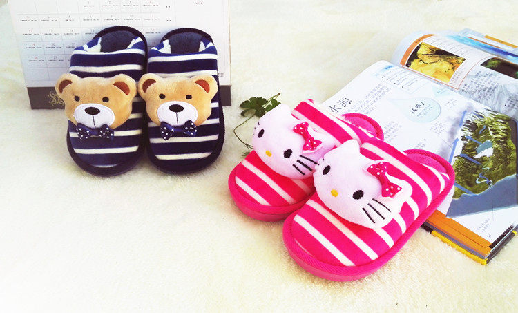 Pantoufles enfants en suède pour hiver - semelle plastique - Ref 1005248 Image 13