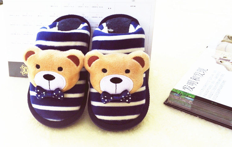 Pantoufles enfants en suède pour hiver - semelle plastique - Ref 1005248 Image 14