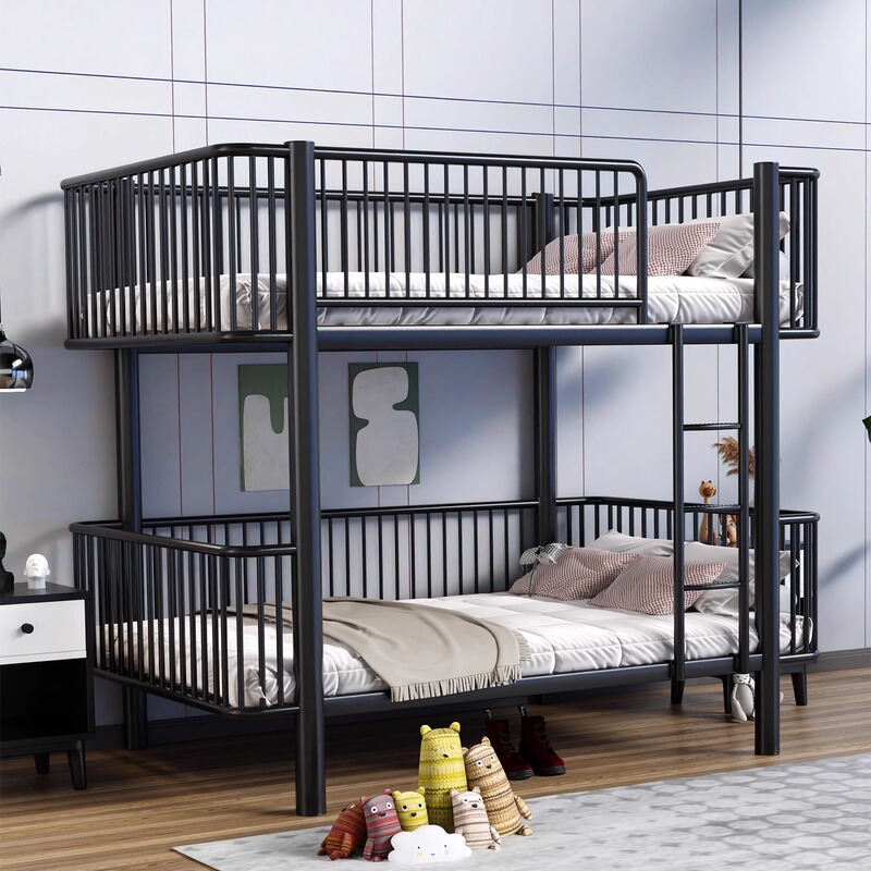 New Type of Iron Bed, Bunk Bed, Wrought Iron Bed, Steel Frame Bunk Bed, Double-Decker Bed for Adults, High and Low Dual-Use Elevated Bed New Type of Iron Bed, Bunk Bed, Wrought Iron Bed, Steel Frame Bunk Bed, Double-Decker Bed for Adults, High and Low Dual-Use Elevated Bed