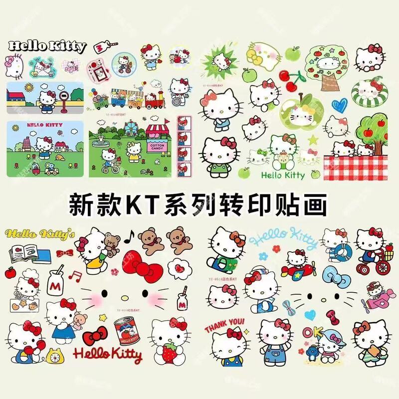New Cute Cartoon Hello Kitty Kt Transfer Stickers DIY Water Cup Tablet Phone Case Crystal Label Stickers