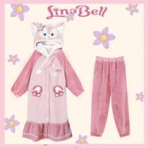 Lingna Belle pajamas childrens pajamas winter plus velvet thick coral velvet home cute cartoon home service suit