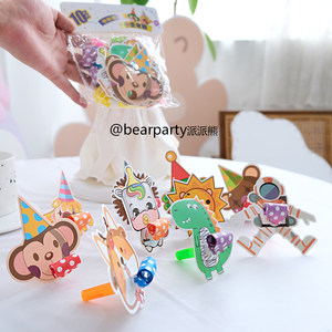 Cute Cartoon Paper Dragon Whistle Kidsren's Holiday Birthday Party Gift Kindergarten Small Toy Telescopic Blowing Roll