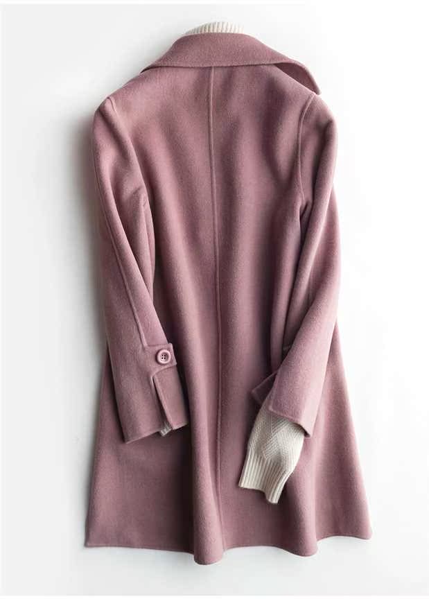 Áo khoác cashmere hai mặt nữ 2018 áo len dài phần mới # 7269 - Áo len lót đôi áo khoác dạ nữ ngắn