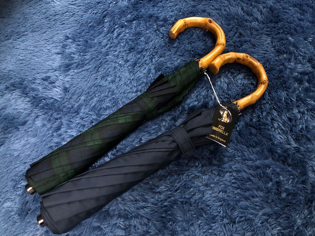 Limited time special FOX UMBRELLA Bamboo Festival handle folding gentleman umbrella TEL1 4 4S licensed