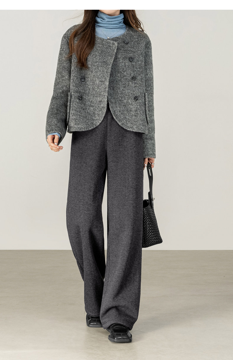 SENTUBILA Fleece-gefütterte Hosen für Damen 2026 Winter Acetat Elastischer Bund Weites Bein Lässige Vielseitige Hosen 154KD3652 – Detail 31