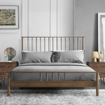 Wrought iron small yellow bronze modern minimalist 1 5 m 1 8 m light luxury household metal double bed