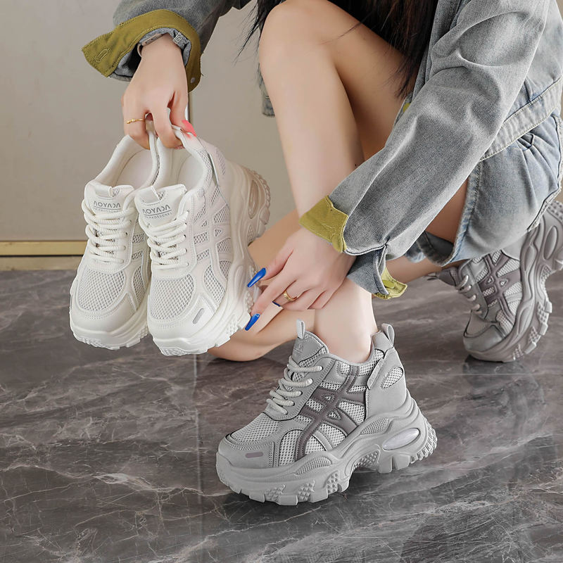 Women's Height-Increasing 8cm Thick-Soled Dad Shoes, New Autumn and Winter Mesh Versatile Non-Slip Casual Shoes for Petite Women, Winter Style Women's Height-Increasing 8cm Thick-Soled Dad Shoes, New Autumn and Winter Mesh Versatile Non-Slip Casual Shoes for Petite Women, Winter Style