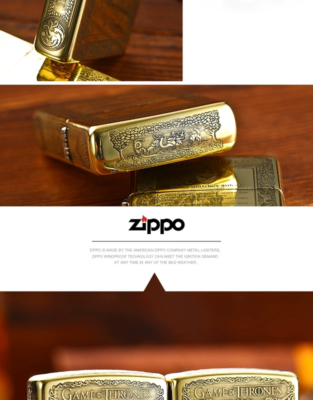 Zippo chính hãng nhẹ hơn chính hãng nguyên chất băng đồng và lửa bài hát bản quyền trò chơi phiên bản giới hạn nam - Bật lửa bật lửa điện tử