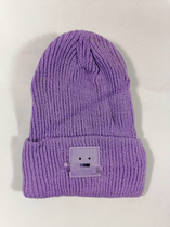 任意6个外贸出口日本日单贵牌a家竖版笑脸紫色针织帽冷帽