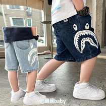 Boy Summer Short Pants Children Jeans 2022 New Medium Pants 50% Pants Casual Straight Cylinder Loose Kiddie