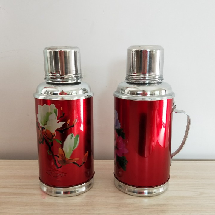 Little warm pot household retro nostalgia hot water bottle old iron glass gall water bottle married insulation pot 0 8 liters