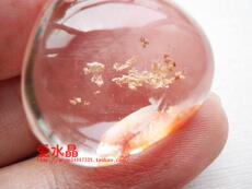аксессуары для шеи 【爱水晶的猫】天然全净体红胶花彩幽灵坠尺寸24-16-13mm