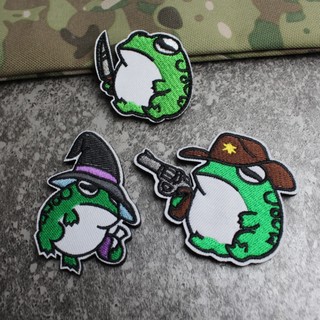 Cute little frog embroidered Velcro patch