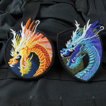 Guolong embroidery velcro chapter armband Precision full embroidery badge Morale chapter package patch Qinglong Golden Dragon armband