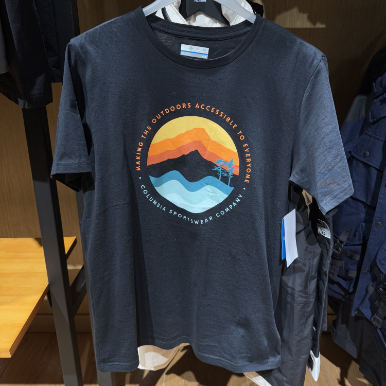 Columbia 2025 Spring/Summer Men's Outdoor Printed Casual Breathable Round-Neck Short-Sleeve Shirt | Ae2959