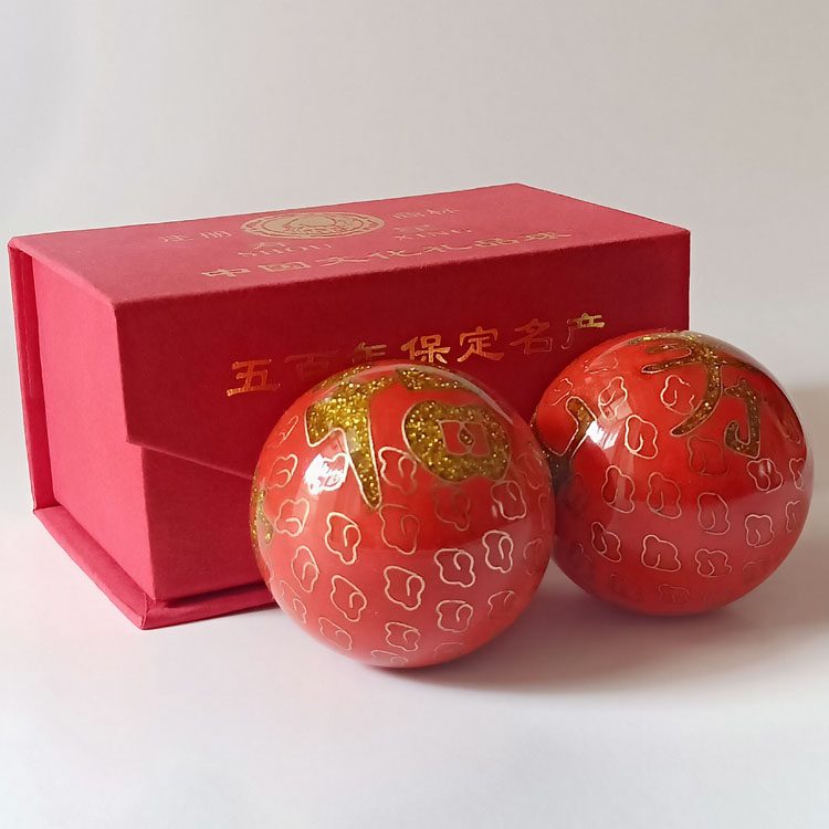 Cloisonne 55mm bell tone Baoding iron ball fitness ball middle-aged and elderly health care handball exercise finger grip and turn the ball