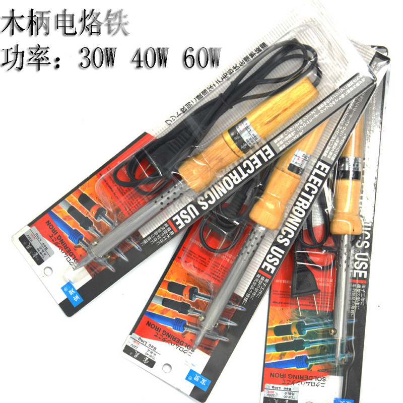 Paling wood handle electric iron 30W40W60W long life external heat electric-ro-iron soldering electric Loiron tool
