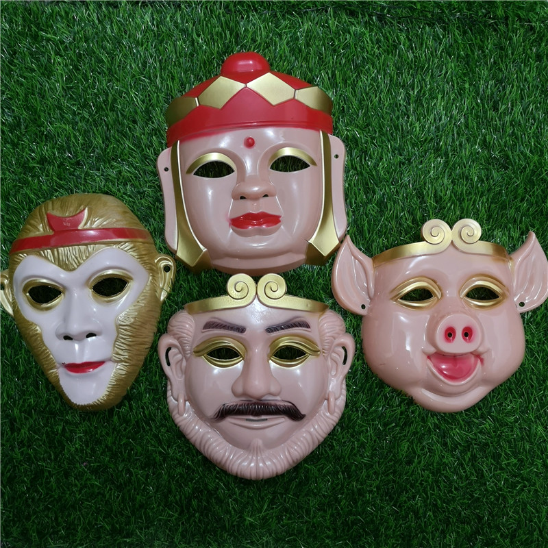Western Journey to the Tang monk Sun Wuxun Pig Eight Withdrawal Sand Monk Master Apprentice 4 masks cartoon mask Children's Toys Performance