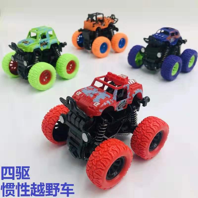 Children's inertial four-wheel drive off-road vehicle shock-absorbing boy simulation toy stunt swing Bigfoot car model