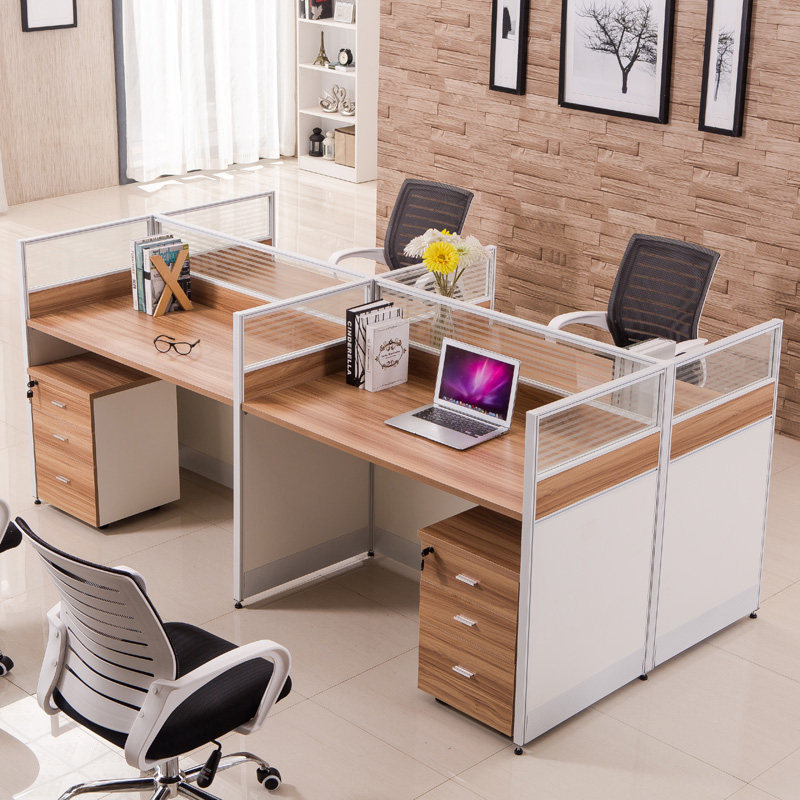 Qingdao office furniture screen work place 4 people desk simple modern board two people computer tables