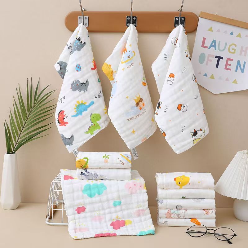 25*50 Single-Sided Floral Six-Layer Pure Cotton Maternal and Infant Class a Seersucker Towel, Absorbent and Soft 25*50 Single-Sided Floral Six-Layer Pure Cotton Maternal and Infant Class a Seersucker Towel, Absorbent and Soft