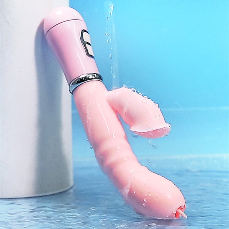 Escapy vibration rod charging double vibration G spot with tongue licking female masturbator couples room flirting