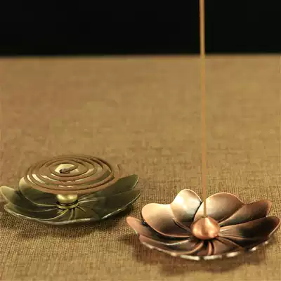 Pure copper gourd incense plug lotus flower incense pan incense burner incense holder sandalwood Clover incense line fragrance applicable