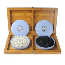 Yunzi Go suit laser engraved line embedded chessboard bamboo box chessboard single-sided double-sided Yunzi velvet bag