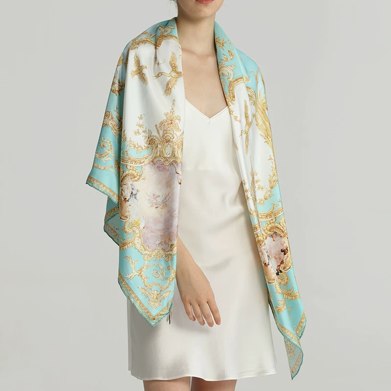 ROYALCOVER/Rocal 100%Silk Lisiling Gorgeous Scarf Autumn and Winter Winter Silk Wet Bruel Palace